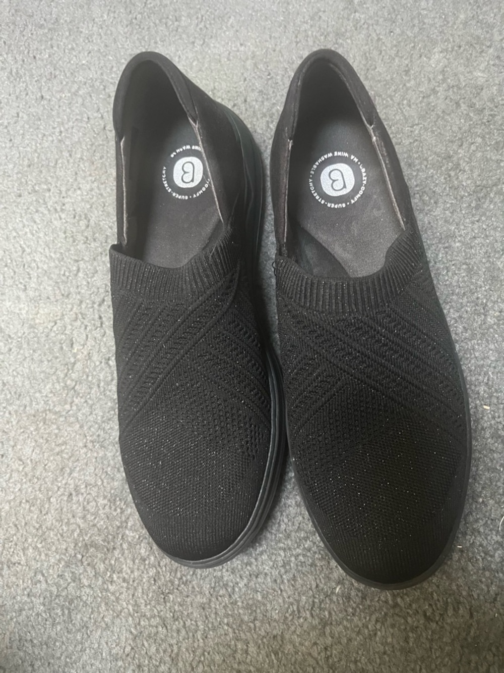 Black Slip-On Knit Sneakers